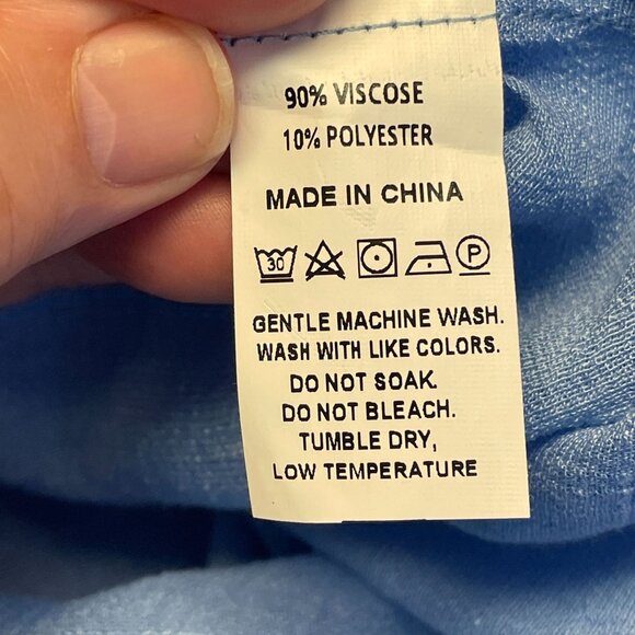 Breezy Lane Womens Button Up Tunic Top Size XL Blue Beachy Gauzy Cover Up Travel - Picture 11 of 11